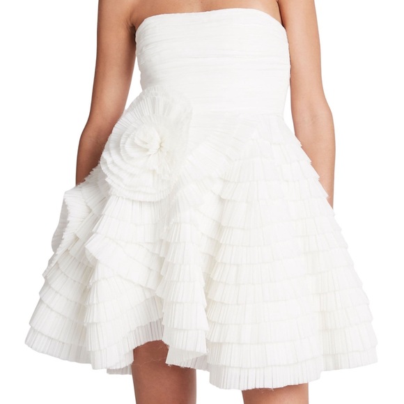 Aje Sculptura Pleated Strapless Minidress size US 4 - Picture 3 of 6